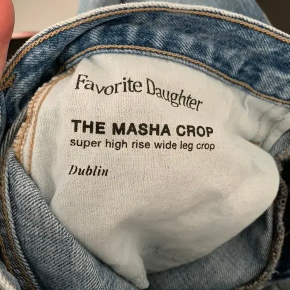 Favorite Daughter jeans: The Masha Super High Rise Wide Leg Crop in Dublin 27 - Picture 13 of 16